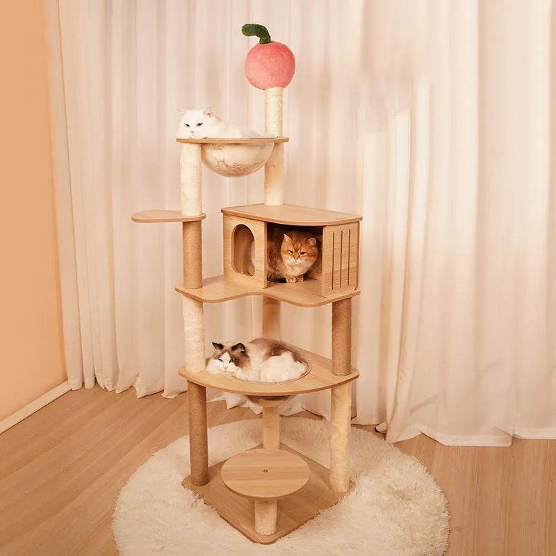 Arbre à chat design bois naturel élégant et fonctionnel - Mon Arbre à Chat