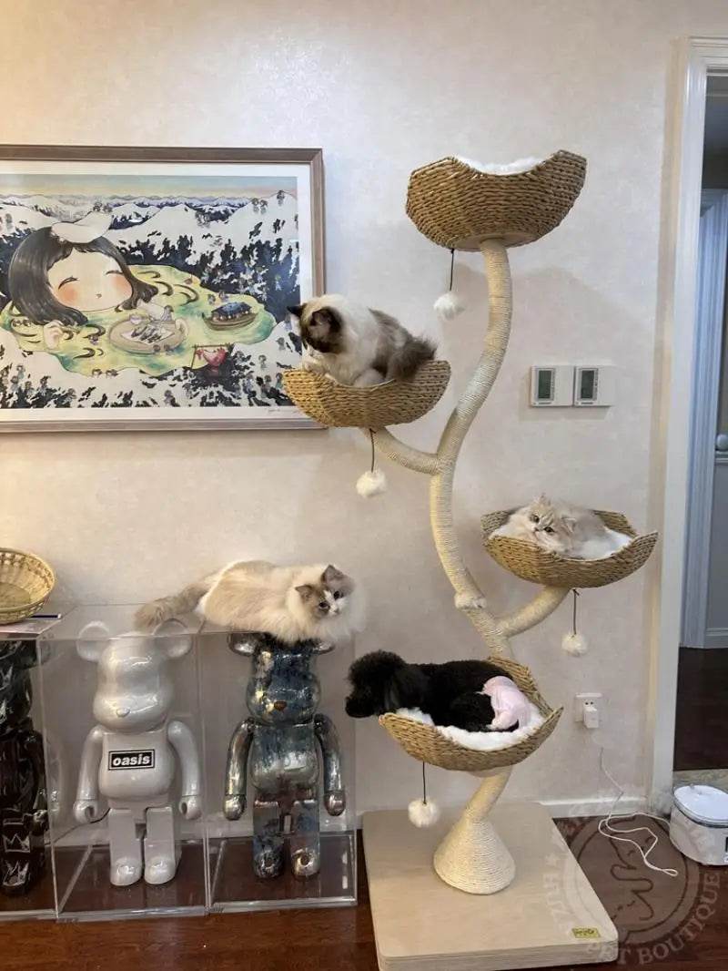 Arbre à chat fleur design élégant repos confortable - Mon Arbre à Chat