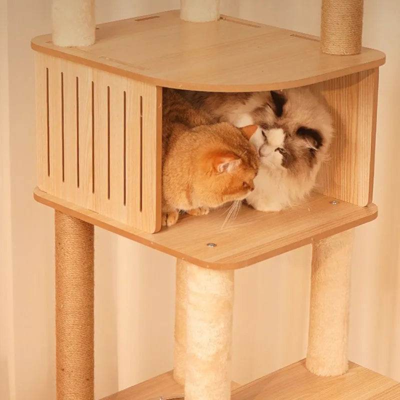 Arbre à chat design bois naturel élégant et fonctionnel - Mon Arbre à Chat