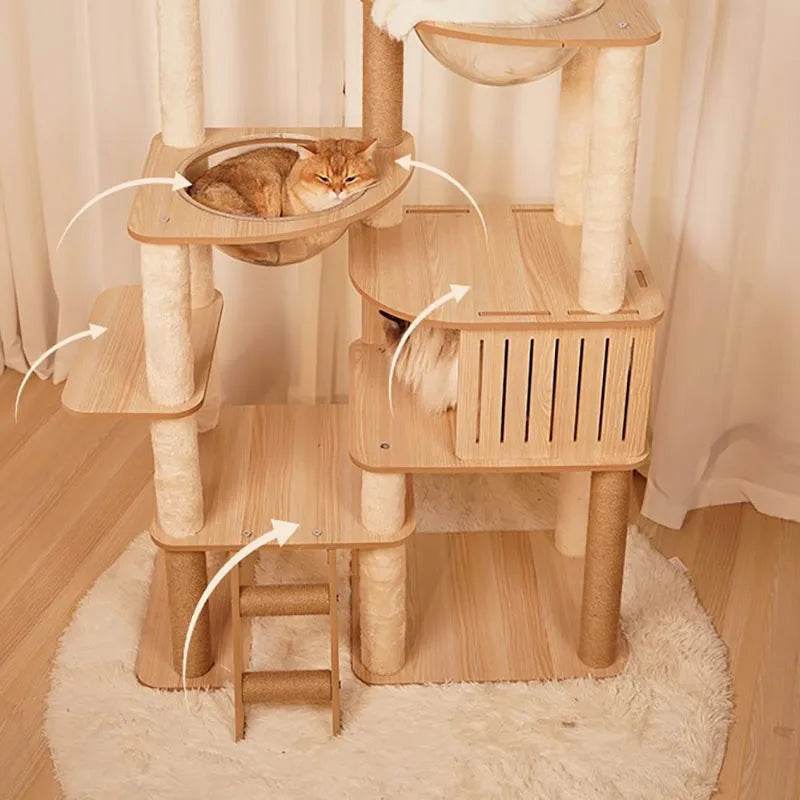 Arbre à chat design bois naturel élégant et fonctionnel - Mon Arbre à Chat