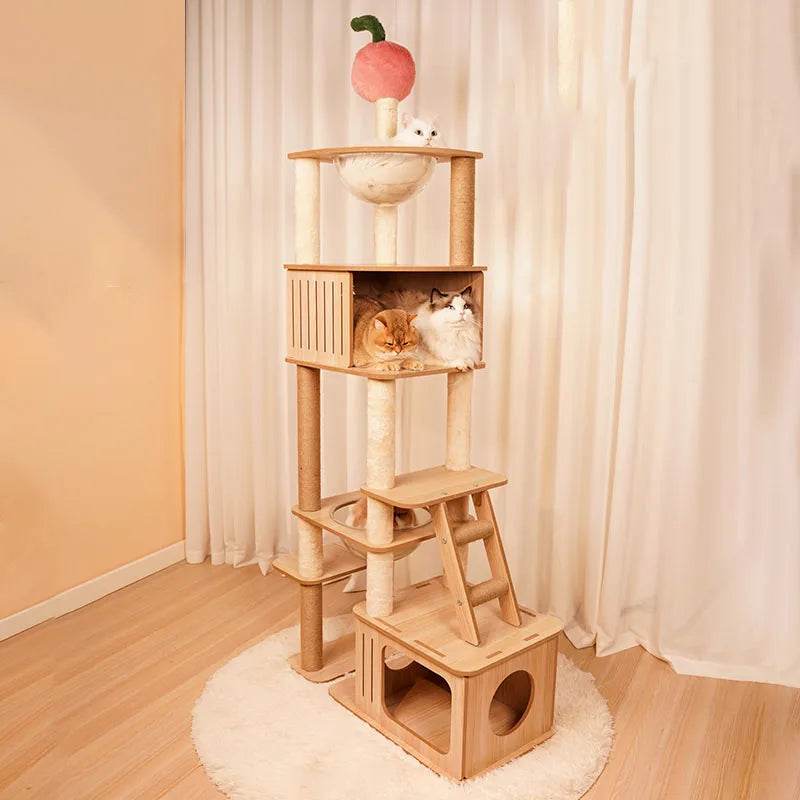 Arbre à chat design bois naturel élégant et fonctionnel - Mon Arbre à Chat