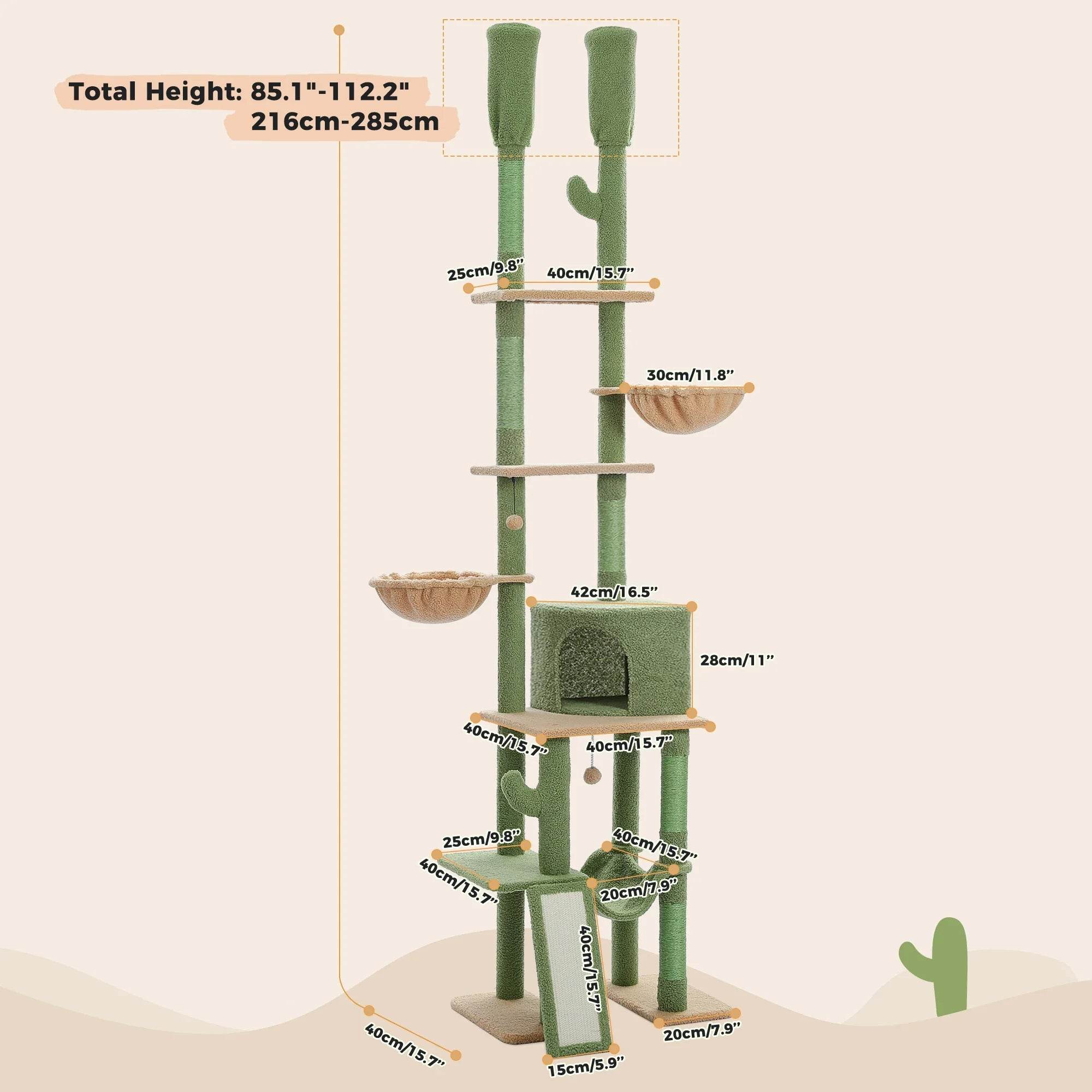 Arbre à chat cactus design XL multi niveaux original - Mon Arbre à Chat