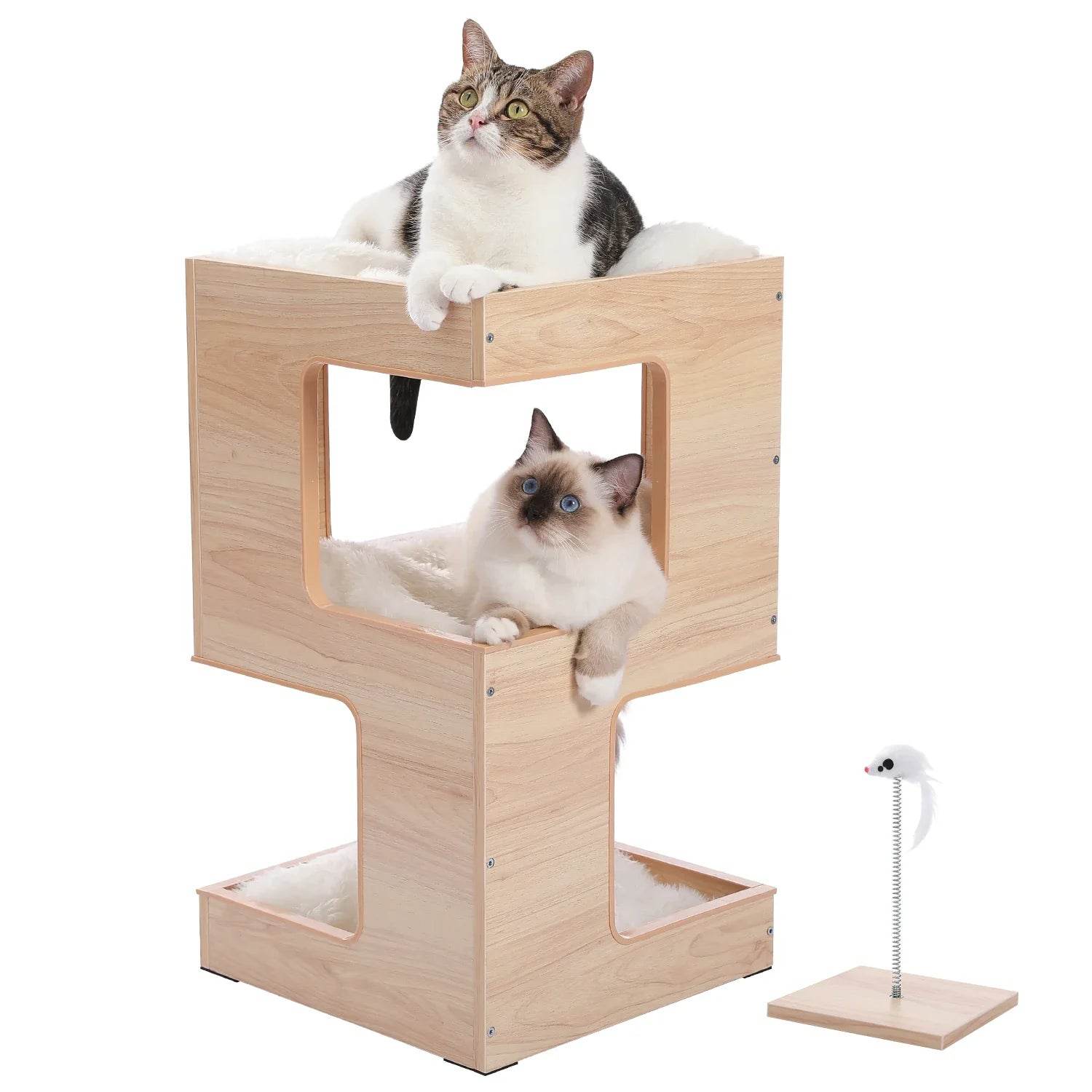 Arbre a chat Bois multi-niveaux avec condo - Mon Arbre à Chat