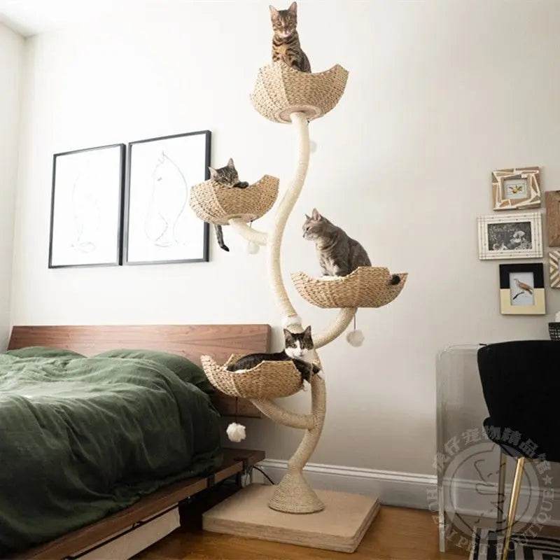 Arbre à chat fleur design élégant repos confortable - Mon Arbre à Chat