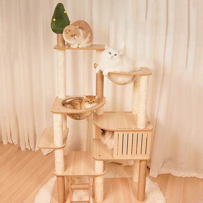 Arbre à chat design bois naturel élégant et fonctionnel - Mon Arbre à Chat