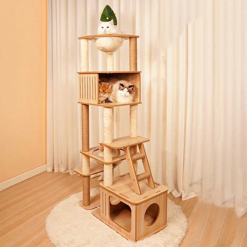 Arbre à chat design bois naturel élégant et fonctionnel - Mon Arbre à Chat