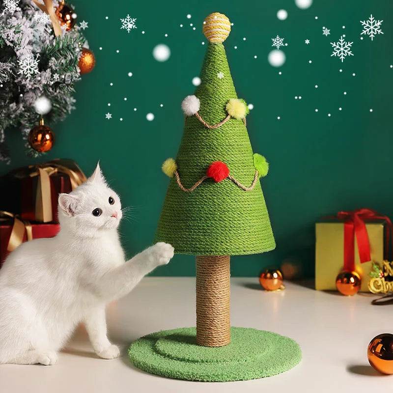 Arbre à chat noël original en forme de sapin festif 46 cm - Mon Arbre à Chat