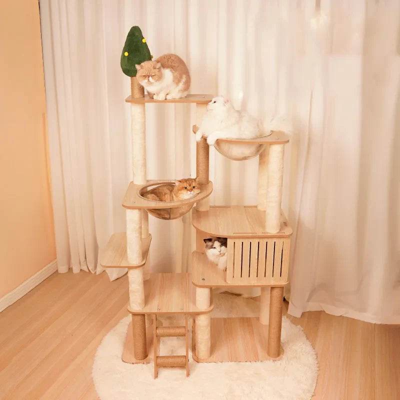 Arbre à chat design bois naturel élégant et fonctionnel - Mon Arbre à Chat