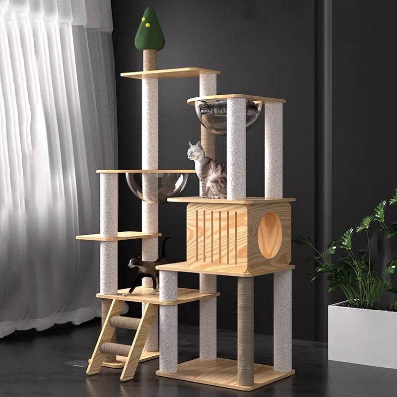 Arbre à chat design bois naturel élégant et fonctionnel - Mon Arbre à Chat