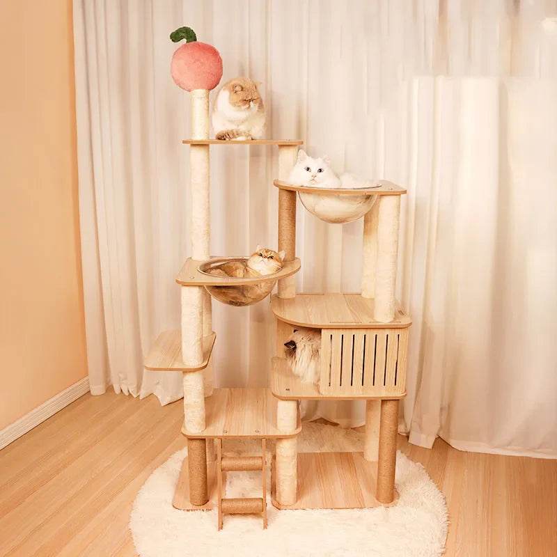 Arbre à chat design bois naturel élégant et fonctionnel - Mon Arbre à Chat